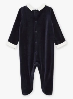 Sergent Major Pyjama & Grenouillère-Grenouill&egrave;re bleu marine en velours