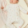 Sergent Major Pyjama & Grenouillère-Grenouill&egrave;re &eacute;crue en velours en coton biologique et polyester recycl&eacute;