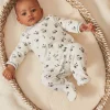 Sergent Major Pyjama & Grenouillère-Grenouill&egrave;re &eacute;crue en velours en coton biologique et polyester recycl&eacute;
