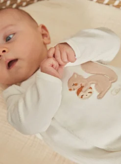 Sergent Major Pyjama & Grenouillère-Grenouillère écrue en velours côtelé en coton biologique et polyester recyclé