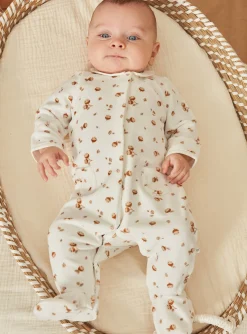 Sergent Major Pyjama & Grenouillère-Grenouill&egrave;re &eacute;crue en velours en coton biologique et polyester recycl&eacute;