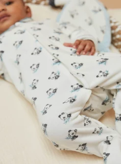 Sergent Major Pyjama & Grenouillère-Grenouill&egrave;re &eacute;crue en velours en coton biologique et polyester recycl&eacute;