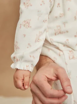 Sergent Major Pyjama & Grenouillère-Grenouill&egrave;re &eacute;crue en velours en coton biologique et polyester recycl&eacute;