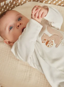 Sergent Major Pyjama & Grenouillère-Grenouill&egrave;re &eacute;crue en velours c&ocirc;tel&eacute; en coton biologique et polyester recycl&eacute;