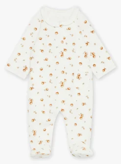 Sergent Major Pyjama & Grenouillère-Grenouill&egrave;re &eacute;crue en velours en coton biologique et polyester recycl&eacute;