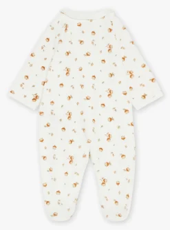 Sergent Major Pyjama & Grenouillère-Grenouill&egrave;re &eacute;crue en velours en coton biologique et polyester recycl&eacute;