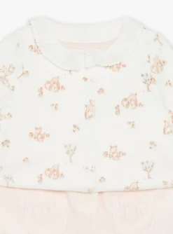 Sergent Major Tenues & Ensembles-Grenouill&egrave;re rose p&acirc;le et gilet &eacute;cru en velours en coton biologique et polyester recycl&eacute;