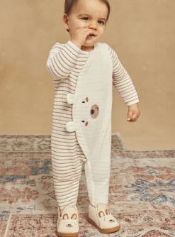 Sergent Major Pyjama & Grenouillère-Grenouillière beige en tubique à imprimé à rayures