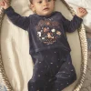 Sergent Major Pyjama & Grenouillère-Grenouilli&egrave;re bleu fonc&eacute; en velours