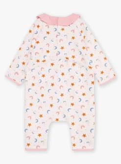 Sergent Major Pyjama & Grenouillère-Grenouilli&egrave;re blush &agrave; imprim&eacute; &eacute;toiles, lunes, arc-en-ciel et fleurs