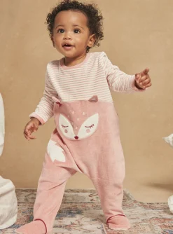 Sergent Major Pyjama & Grenouillère-Grenouilli&egrave;re &eacute;crue en v&eacute;lours &agrave; imprim&eacute; &agrave; rayures