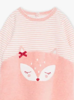 Sergent Major Pyjama & Grenouillère-Grenouilli&egrave;re &eacute;crue en v&eacute;lours &agrave; imprim&eacute; &agrave; rayures