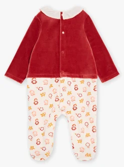 Sergent Major Pyjama & Grenouillère-Grenouilli&egrave;re en velours terracotta