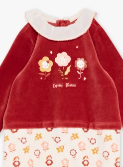 Sergent Major Pyjama & Grenouillère-Grenouilli&egrave;re en velours terracotta