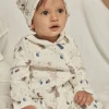 Sergent Major Pyjama & Grenouillère-Grenouilli&egrave;re et bonnet &eacute;cru en velours &agrave; imprim&eacute; animaux