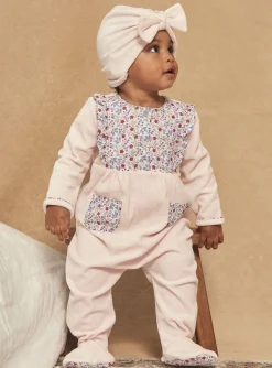 Sergent Major Pyjama & Grenouillère-Grenouilli&egrave;re et bonnet rose en velours