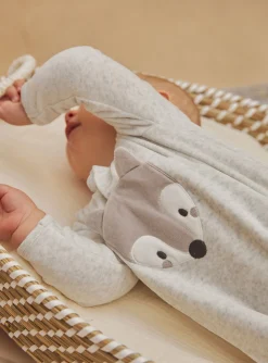 Sergent Major Pyjama & Grenouillère-Grenouilli&egrave;re gris clair en velours