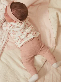 Sergent Major Tenues & Ensembles-Haut &eacute;cru, legging et bandeau rose ancien