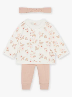 Sergent Major Tenues & Ensembles-Haut &eacute;cru, legging et bandeau rose ancien