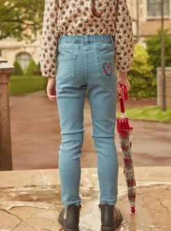 Sergent Major Pantalon, Jean & Legging-Jeans slim &agrave; brod&eacute;