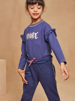 Sergent Major Tenues De Sport-Jogging bleu marine et rose