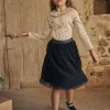 Sergent Major Jupe & Short-Jupe bleu marine en tulle paillet&eacute;