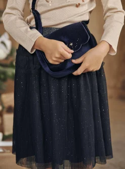Sergent Major Jupe & Short-Jupe bleu marine en tulle paillet&eacute;