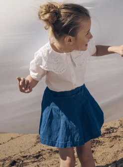 Sergent Major Jupe & Short-Jupe bleue pliss&eacute;e en jean