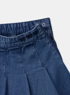Sergent Major Jupe & Short-Jupe bleue pliss&eacute;e en jean