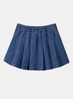 Sergent Major Jupe & Short-Jupe bleue pliss&eacute;e en jean