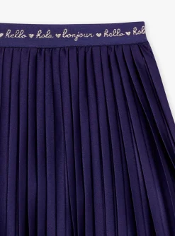 Sergent Major Jupe & Short-Jupe plis&eacute;e en jersey bleu marine