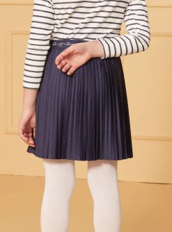 Sergent Major Jupe & Short-Jupe pliss&eacute;e bleu marine