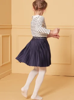 Sergent Major Jupe & Short-Jupe pliss&eacute;e bleu marine
