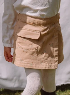 Sergent Major Jupe & Short-Jupe-short beige à imprimé fleuri pailleté