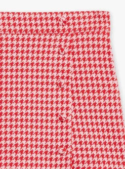 Sergent Major Jupe & Short-Jupe-short rose barbapapa et rouge &agrave; imprim&eacute; pied-de-poule