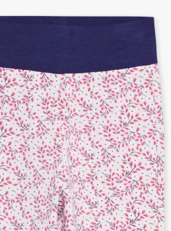Sergent Major Pantalon, Jean & Legging-Legging bleu marine et lilas &agrave; imprim&eacute; fleuri