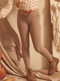 Sergent Major Pantalon, Jean & Legging-Legging chiné à noeud