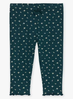 Sergent Major Pantalon & Jean-Legging c&ocirc;tel&eacute; vert &eacute;meraude &agrave; imprim&eacute; fleuri
