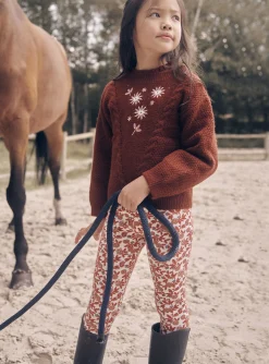 Sergent Major Pantalon, Jean & Legging-Legging &eacute;cru &agrave; imprim&eacute; fleuri