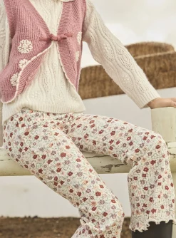 Sergent Major Pantalon, Jean & Legging-Legging évasé à fleurs
