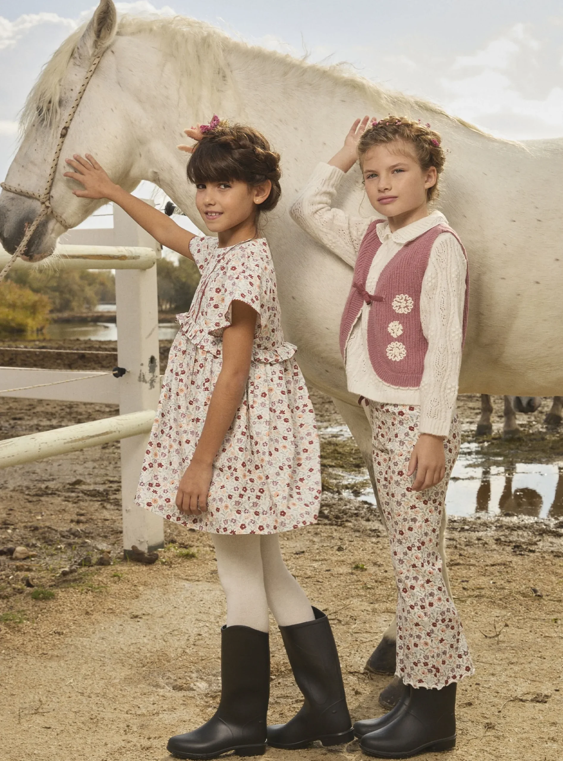 Sergent Major Pantalon, Jean & Legging-Legging évasé à fleurs