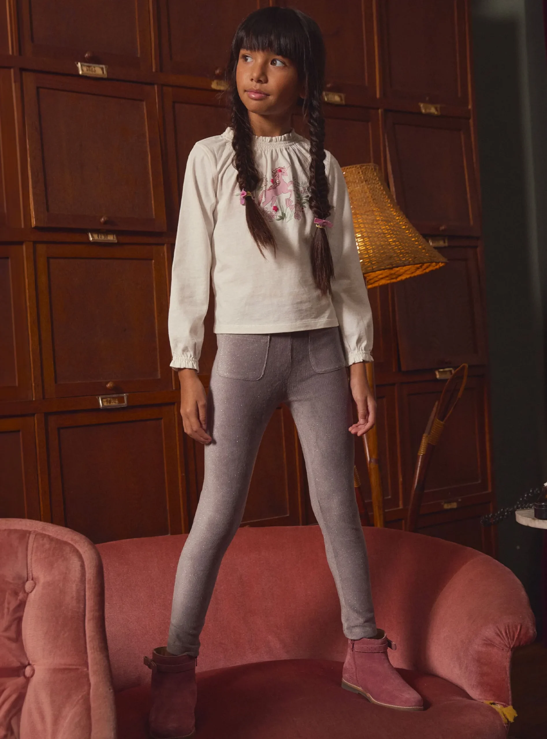 Sergent Major Pantalon, Jean & Legging-Legging en velours côtelé pailleté