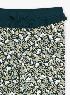Sergent Major Pantalon, Jean & Legging-Legging vert &eacute;meraude et jaune &agrave; imprim&eacute; fleuri