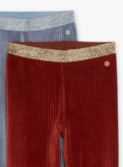 Sergent Major Tenues De Sport | Pantalon, Jean & Legging-2 leggings brique et bleus en velours