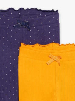 Sergent Major Pantalon, Jean & Legging-2 leggings jaune et bleu marine