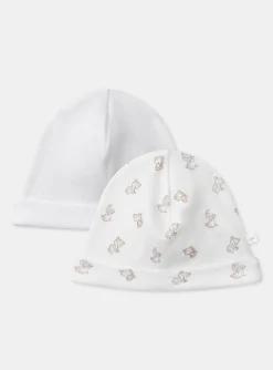 Sergent Major Bonnet, Moufle, Chausson & Chaussette-Lot de 2 bonnets de naissance