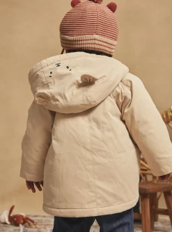 Sergent Major Manteau, Parka & Veste-Manteau &agrave; capuche 3 en 1 beige en canvas