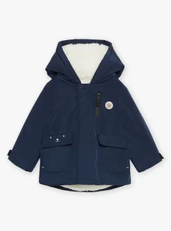 Sergent Major Manteau, Parka & Veste-Manteau &agrave; capuche bleu nuit en canvas