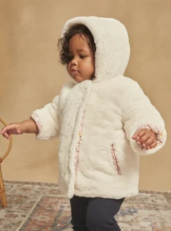 Sergent Major Manteau, Parka & Veste-Manteau &agrave; capuche r&eacute;versible &eacute;cru et rose