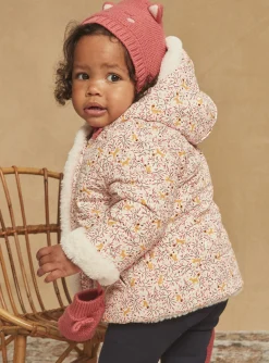 Sergent Major Manteau, Parka & Veste-Manteau &agrave; capuche r&eacute;versible &eacute;cru et rose